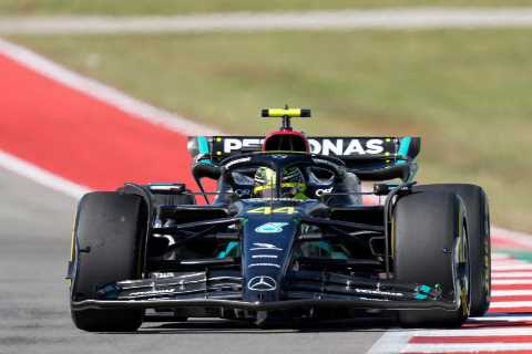 Brave Lewis Hamilton pushes champ Max Verstappen all the way but has to settle for second in..