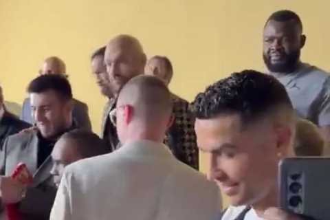 Fans Spot Awkward Moment Tommy Fury Leaves Cristiano Ronaldo 'Waiting for a Handshake' After Posing ..