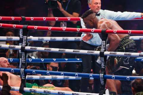 Boxing fans claim Tyson Fury was given 23 SECONDS to recover from Francis Ngannou knockdown but..