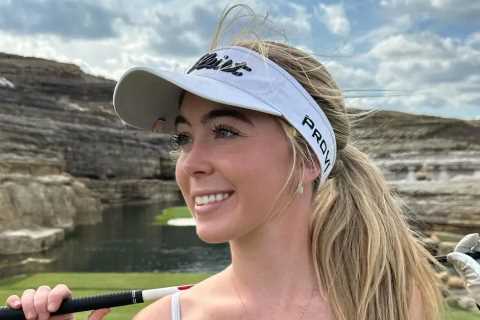 Grace Charis sends fans into meltdown in daring top before showing off nasty golf injury