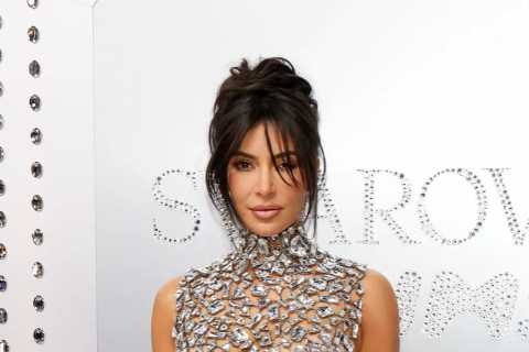 Kim Kardashian Shines in Swarovski Outfit at New York Event