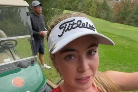 Grace Charis suffers wardrobe malfunction on golf course in outfit so revealing fans ask ‘why even..