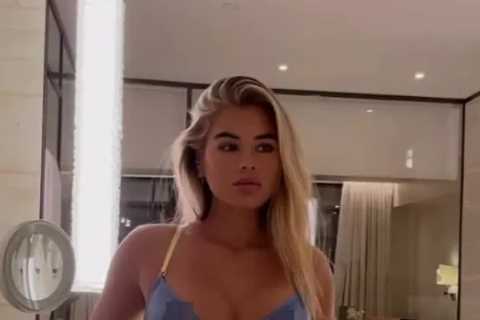 Arabella Chi Leaves Little to the Imagination in See-Through Bra and Thong