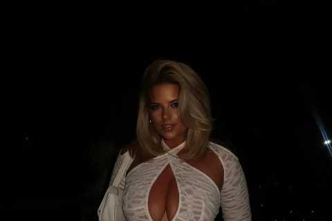 Boxing ring girl Apollonia Llewellyn wows in see-through jumpsuit at rapper's birthday bash