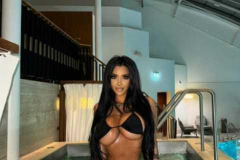 Chloe Khan flaunts her toned abs in a sizzling hot tub photoshoot