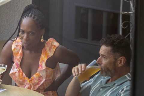 Fred Sirieix enjoys his first beer in THREE weeks as he relaxes at luxury hotel with fiance..