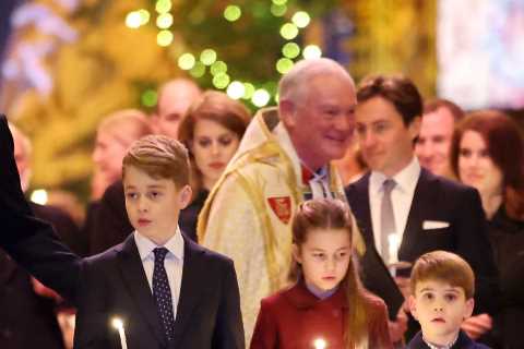 Cheeky Prince Louis steals the show at Christmas carol service