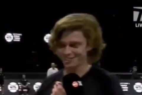 Cringe moment tennis star says he is ‘real father’ of rival’s daughter in live TV interview leaving ..