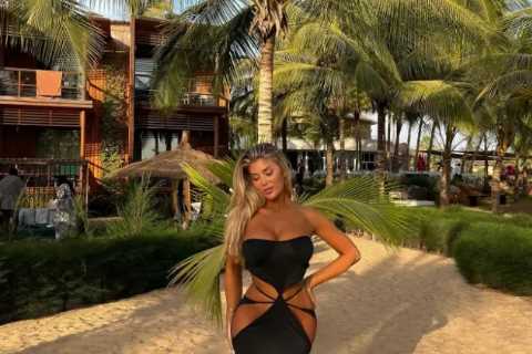 Love Island Bombshell Eve Gale Shows Off Figure in Cut Out Dress