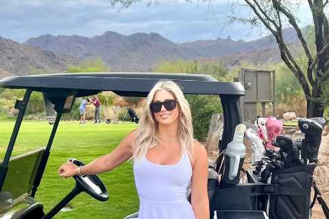 Karin Hart Turns Heads in Sultry Selfies as She Braves Rainy Weather on the Golf Course