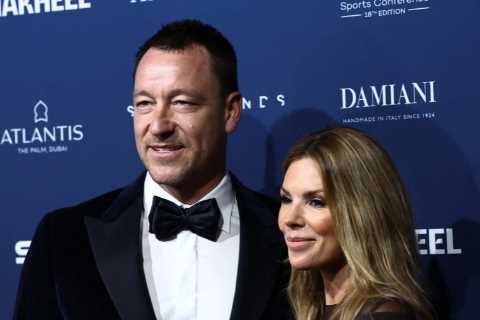 Chelsea legend John Terry's wife Toni steals the show in a daring dress at the Globe Soccer Awards