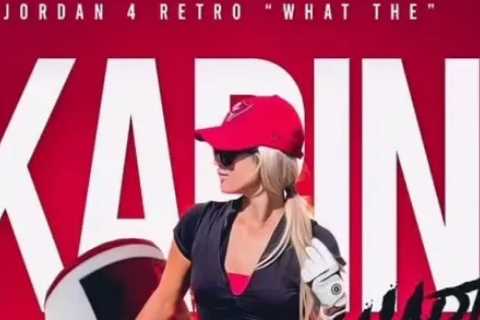 Karin Hart Turns Heads in Skintight White Miniskirt on Golf Course for Sultry Ad