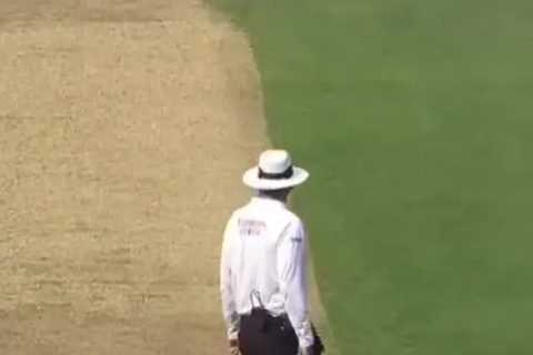 Watch England cricket star tumble over stumps against India as fans moan ‘this sums up the day’