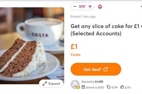 Costa Coffee Fans Can Score Cake for Just £1, but There's a Catch