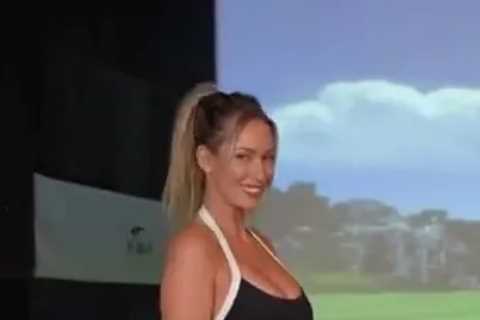 Paige Spiranac Shows Off Incredible Golf Swing in Skintight Leggings and Crop Top, Sending Fans..