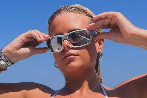 Apollonia Llewellyn Turns Up the Heat in a Tiny Blue Bikini During Greek Getaway