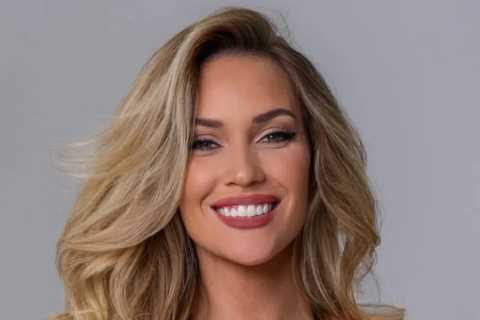 Paige Spiranac strips down to tiny bra and hot pants to celebrate Super Bowl as fans say ‘we’re all ..