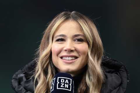 Premier League Wag Diletta Leotta Stuns Fans with Leggy Display During AC Milan Match