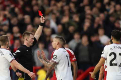 Kalvin Phillips' West Ham Nightmare: Sent Off Against Nottingham Forest