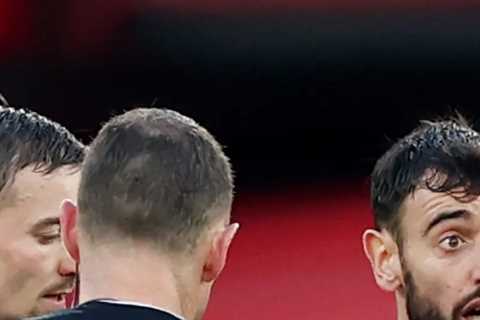 ‘How is he our captain?’ Man Utd fans dismayed as Bruno Fernandes argues with referee post Fulham..