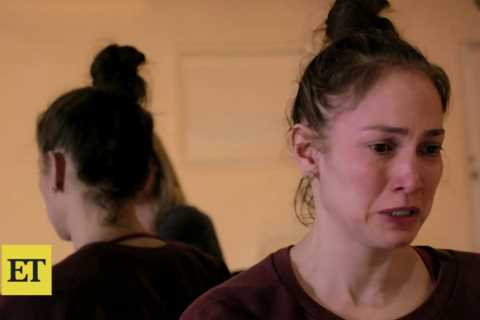 Make-up free Jennifer Lopez breaks down in tears in new documentary tribute to husband Ben Affleck