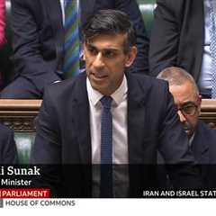 Rishi Sunak condemns Iran’s 350 missile strike as act of a ‘despotic regime’