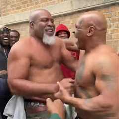 Mike Tyson Shows Ripped Physique in Street Brawl with Shannon Briggs