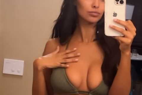 Maya Jama stuns in plunging khaki bikini on Instagram