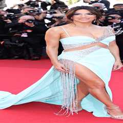 Eva Longoria Stuns in Mint Green Gown at Cannes Red Carpet