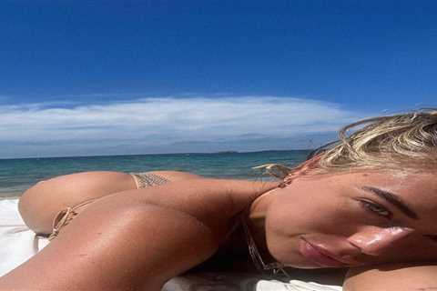 Arabella Chi stuns in tiny bikini after leaving the UK for a sun-soaked getaway