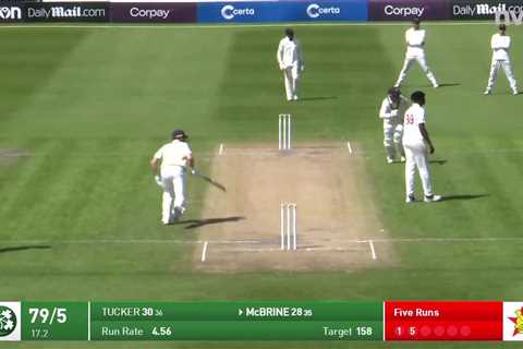 Watch bizarre moment Ireland cricketers achieve rarely-seen feat against Zimbabwe after fielder..