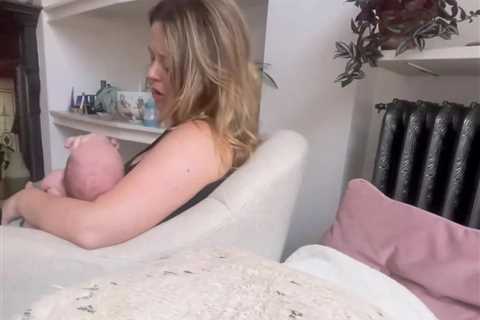 Emily Atack shares heartwarming video with newborn baby Barney a month after giving birth