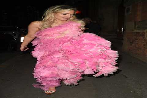 Braless Helen Flanagan Stuns in Pink Dress for Birthday Bash