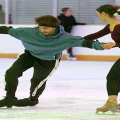 Love Island's Chris Taylor seen struggling on ice during first skate with Dancing On Ice partner..