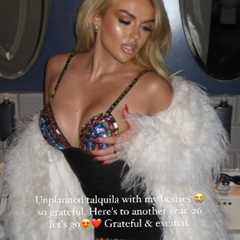 Tallia Storm Stuns in Eye-Catching Mini Dress for Birthday Bash