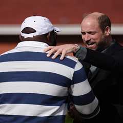 Prince William kicks off South Africa trip with touch rugby game