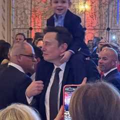 Elon Musk attends Trump's election party with son X, 4, as states turn red