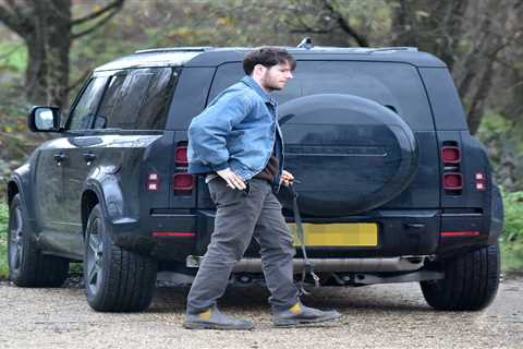 SAS Rogue Heroes star Connor Swindell spotted on casual dog walk in stark contrast to BBC show