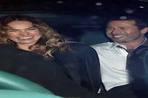 Lily James and Glen Powell spotted leaving BAFTAs afterparty together in a taxi