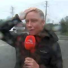 Reporter stops live on air to rant at 'dangerous' driver during Cyclone Alfred coverage