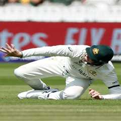 Steve Smith left gagging after spotting his finger hanging off before running into pavilion in..